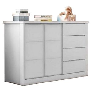 Cômoda 4 Gavetas 2 Portas Pérola Branco - Phoenix Baby