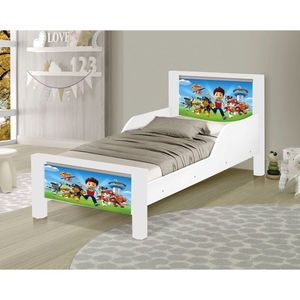 Mini Cama Infantil Adesivada Cães Branco