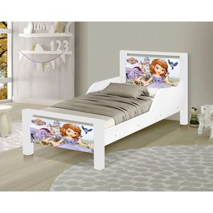Mini Cama Infantil Adesivada Sofia Branco