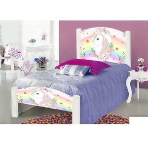 Cama Solteiro Infantil Unicónio Colchão Branco