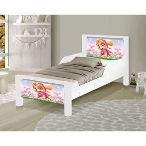 Mini Cama Infantil Cachorrinha Adesivada Com Colchão Branco