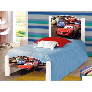 Cama Solteiro Infantil Carro Colchão Branco