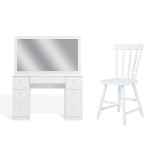 Penteadeira Ditália 7 Gavetas Com Cadeira Pe-80 Branco