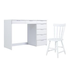 Penteadeira Ditália 7 Gavetas Com Cadeira Pe-90 Branco
