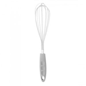 Batedor De Ovos Fouet Inox Cabo Plástico Cinza 30,5Cm - Lyor