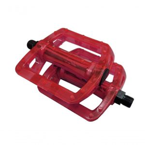 Pedal Plataforma Bmx Translúcido Rosca Grossa Pro-x Cor Vermelho