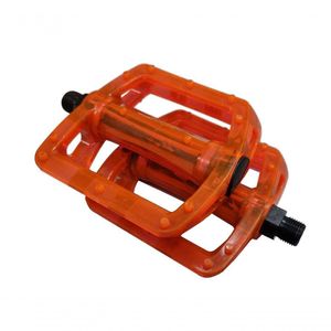 Pedal Plataforma Bmx Translúcido Rosca Grossa Pro-x Cor Laranja