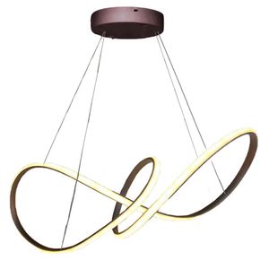 Lustre Luminaria 3 Em 1 Arco Infinito Aneis Pendente Led 49w Luxo Ambiente Sala Quarto Cozinha