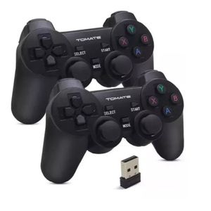 Kit 2 Controles Sem Fio Tomate 2.4ghz Game Pad Joystick Usb