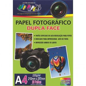 Papel Fotográfico Dupla Face Off Paper A4 220g C- 20 Folhas