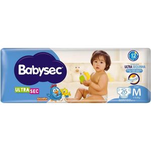 Fralda Babysec Ultrasec Azul Galinha Pintadinha M 26 Unidades