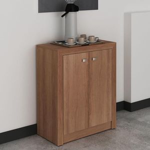 Balcão Para Escritório Com 2 Portas Amêndoa