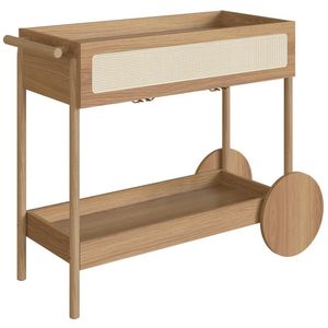 Carrinho Bar Porta Taças 112 Cm Pes Madeira Oslo 27964 Hanover Artesano Hanover