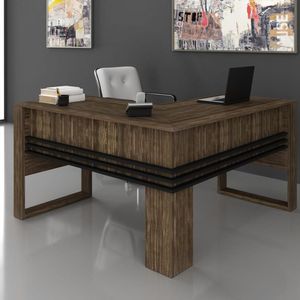 Mesa Para Escritório Angular Nogal-preto