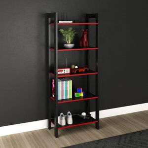 Estante Multiuso Preto-vermelho
