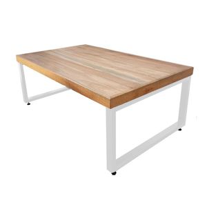 Mesa Industrial Infantil Bernardo 120x70cm Madeira Maciça Ferragem Branca Branco
