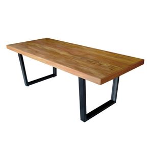 Mesa Industrial Lanna Madeira Maciça C- Ferragem Preta 2,50m Marrom