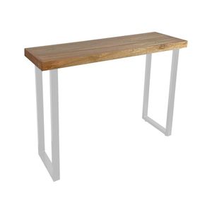 Aparador Hall De Entrada Industrial 200cm Em Madeira E Base Ferro Branco Branco