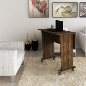Mesa Para Escritório Com Rodizio Nogal