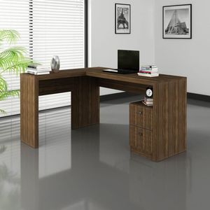 Mesa Para Escritório Com 2 Gavetas Nogal