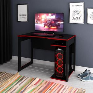 Mesa Gamer Preto-vermelho