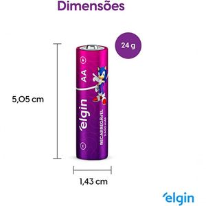Pilha Elgin Recar. Aa C-2 2500mah 85066090