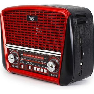 Rádio Am Fm Sw Usb Cartão Sd Antigo Recarregável Vintage - Altomex J-107t