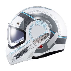 Capacete Texx Stratos 180 Topographic Branco E Azul 56