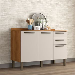 Balcão Valência Branco Salleto Móveis Cinamomo Com Off White