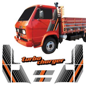 Adesivo Faixa Lateral Caminhão Volkswagen 91 Adesivos Turbo Charger Cinza Cor Cinza