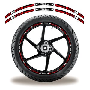 Adesivo Refletivo Friso Roda Moto Yamaha Vermelho Cor Vermelho Preta
