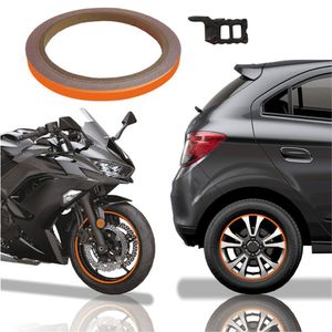 Friso De Roda Adesivo Refletivo Carro E Moto Honda Yamaha Suzuki Laranja Cor Laranja