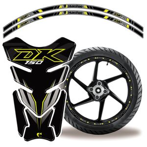 Kit Protetor Adesivo Tanque E Aro Moto Haojue Dk 150 Preto Cor Preto