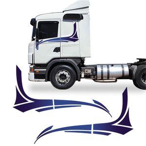 Faixa Scania 2008 Adesivo Azul Lateral Caminhão Decorativo Cor Azul