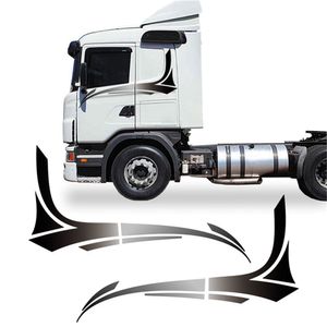 Faixa Scania 2008 Adesivo Azul Lateral Caminhão Decorativo Cor Preto