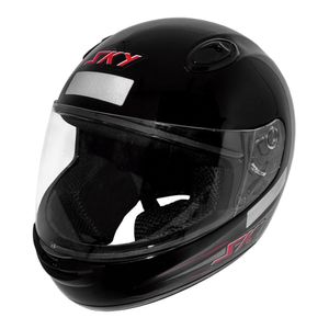 Capacete Sky Nimbus Preto Brilho C/ Adesivo Vermelho 60