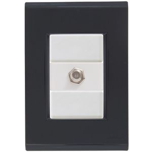 Cj Tomada Conexão Tv Sat Coaxial Liz Grafite Tramontina Completo Pronto Tramontina