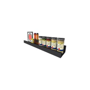 Prateleira Tempero Simples 50 Cm Preto Em Mdf
