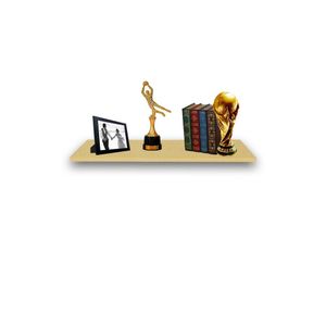 Prateleira Simples Natural 30X15 Cm Com Suporte Em Mdf