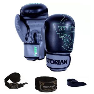 Kit Boxe/Muay Thai Pretorian First Preto / Cinza Preto/Cinza