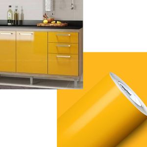 Envelopamento Adesivo Vinil 4mx50cm Amarelo Ouro
