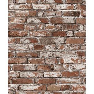 Papel De Parede Vinilico Tijolinho Barbecue/ Marron.