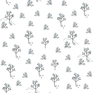 Papel De Parede Infantil Arvores Branco Com Preto