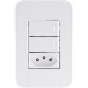 Conj 4x2 2 Int Simples 10 A 250 V e 1 Tomada 2p+t 20 A 250V