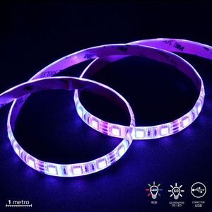 Fita De Led Vx Gaming Rgb Com Controlador Conexão Usb 60 Pontos De Led 1 Metro - Lru1