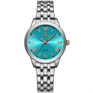 Relógio De Pulso Feminino Design Classico Simples Elegance Azul Celeste