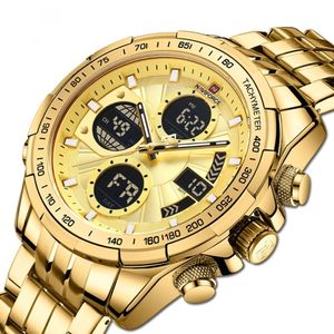 Relógio Militar Luxo Original Sports Chronografo Dourado