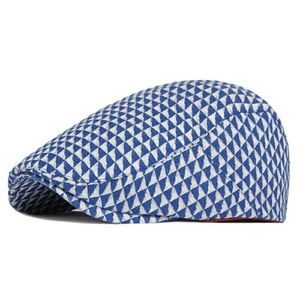 Boina Retrô Unissex Plana Ideal Protetor Gorro Espinha De Peixe Hera Azul