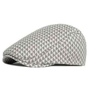Boina Retrô Unissex Plana Ideal Protetor Gorro Espinha De Peixe Hera Cinza