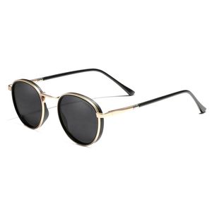 Óculos De Sol Polarizados Unissex Vintage Redondos Proteção Uv400 Dourado